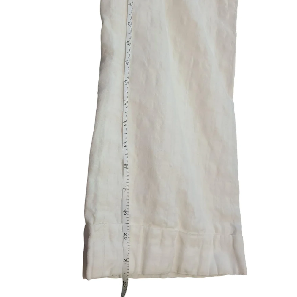 BANANA REPUBLIC Linen Blend White Crop Trouser 4